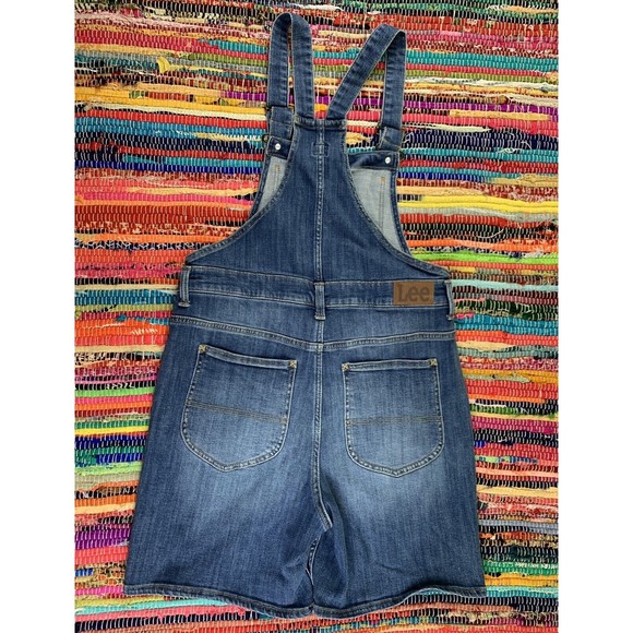Lee Denim Shortalls Size M Relaxed Fit Stretch Shorts - Picture 2 of 8